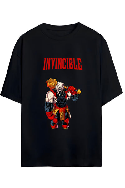 INVINCIBLE BATTLE BEAST BASKILI PAMUKLU RELAXED KALIP UNISEX TİŞÖRT