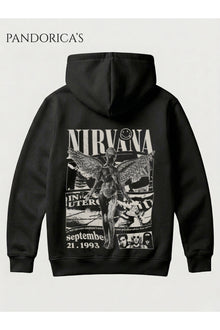NIRVANA "IN UTERO" Tasarımı Yazılı SIRT Baskılı Unisex Kapüşonlu Pamuklu Sweatshirt Kanguru Hoodie