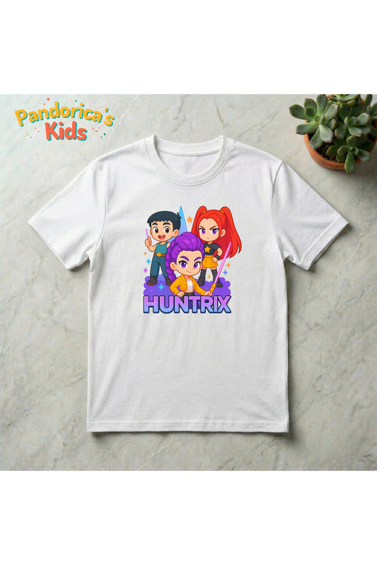 Pandorica's Kpop İblis Avcıları (Demon Hunters) Tasarımı Pamuklu Unisex Çocuk T-shirt