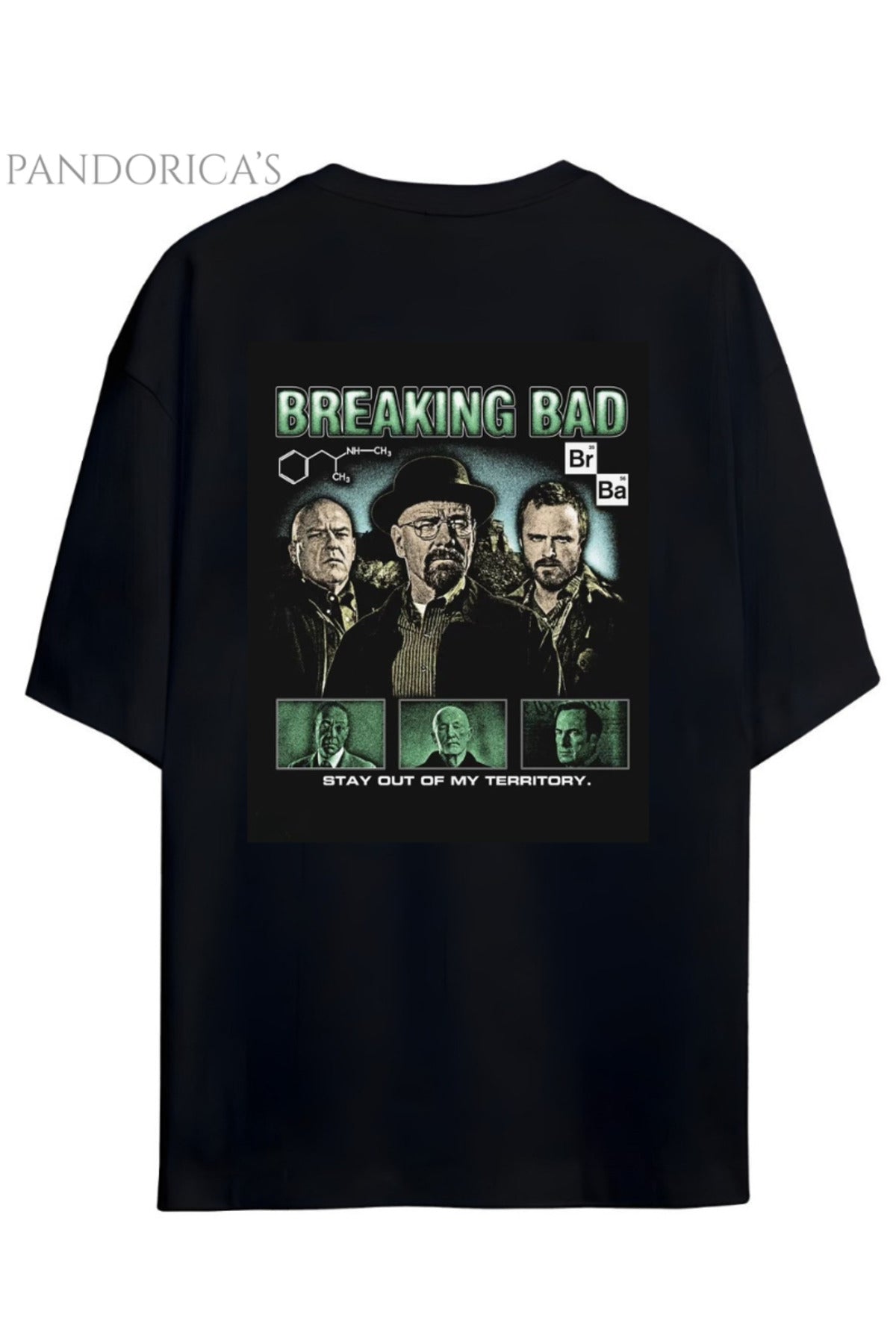 Pandorica's Breaking Bad Tasarımı Ön Ve Sırt Baskılı Unisex Pamuklu T-Shirt