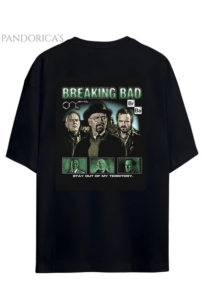Pandorica's Breaking Bad Tasarımı Ön ve Sırt Baskılı Unisex Pamuklu T-shirt