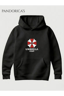 Resident Evil "UMBRELLA CORPORATION T-VIRUS" Tasarımı Yazılı Baskılı Unisex Kapüşonlu Pamuklu Gamer Sweatshirt Hoodie