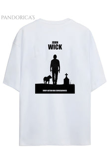 Pandorica's John Wick Tasarimi Sırt Baskılı Unisex Pamuklu T-shirt