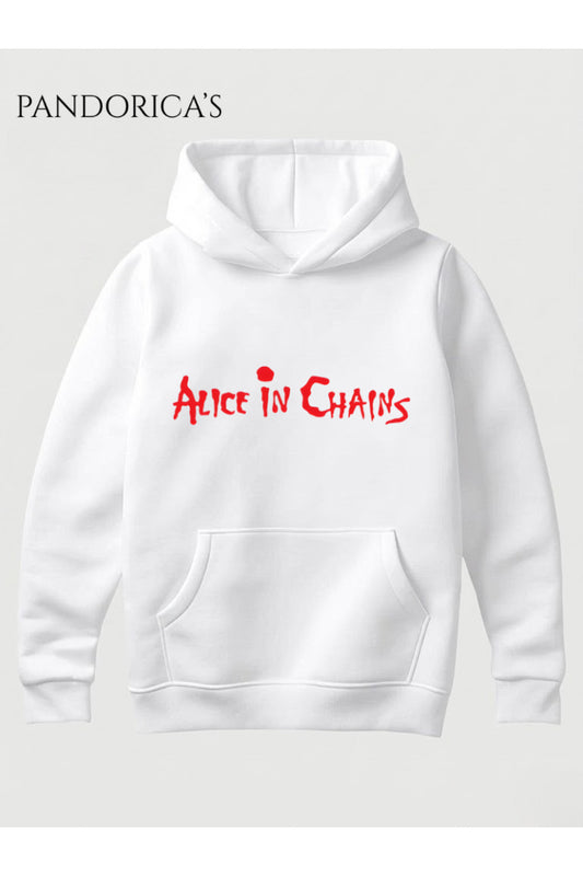 ALICE IN CHAINS TASARIMI YAZILI BASKILI UNISEX KAPÜŞONLU PAMUKLU SWEATSHIRT HOODIE
