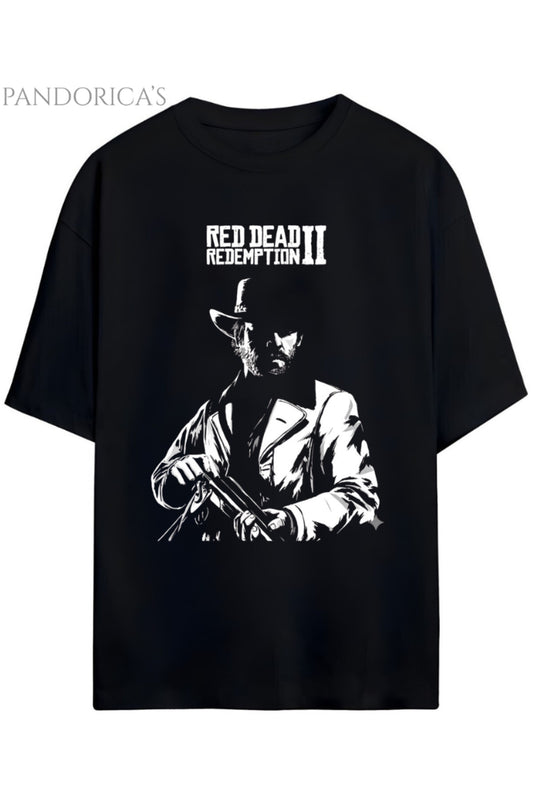 Pandorica's RED DEAD REDEMPTION Arthur Morgan Tasarımı Baskılı Yazılı Unisex Pamuklu T-shirt